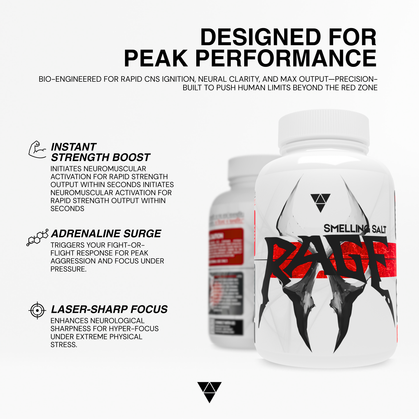 RAGE Ammonia Smelling Salt | For Powerlifting & Strength Training | CNS-Triggered Liquid Formulation | Most Potent Form To Ever Exist | By ACE ATHLETE