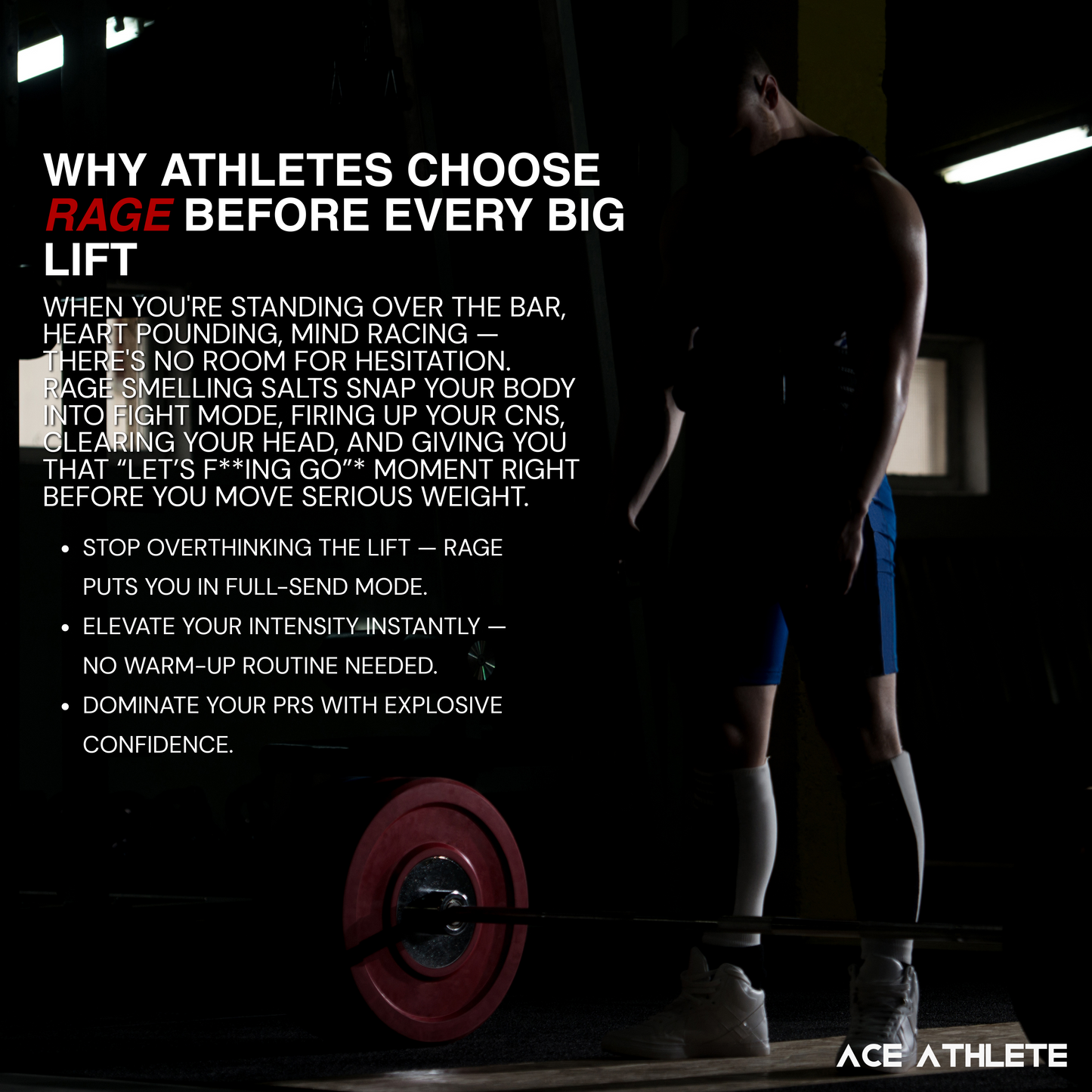 RAGE Ammonia Smelling Salt | For Powerlifting & Strength Training | CNS-Triggered Liquid Formulation | Most Potent Form To Ever Exist | By ACE ATHLETE